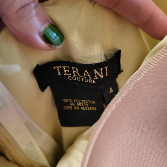 Terani Couture Yellow/Gold Prom Dress - Picture 8 of 14